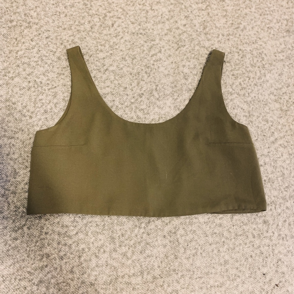 Tobi Olive Green Crop Top